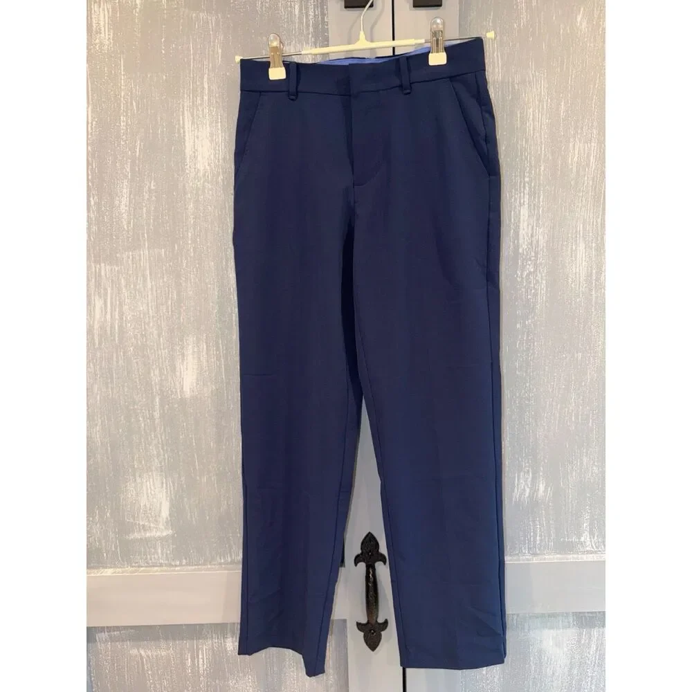 Boys IZOD Navy Stretch Dress Pants + Blue Button Down Shirt Bundle Size 12